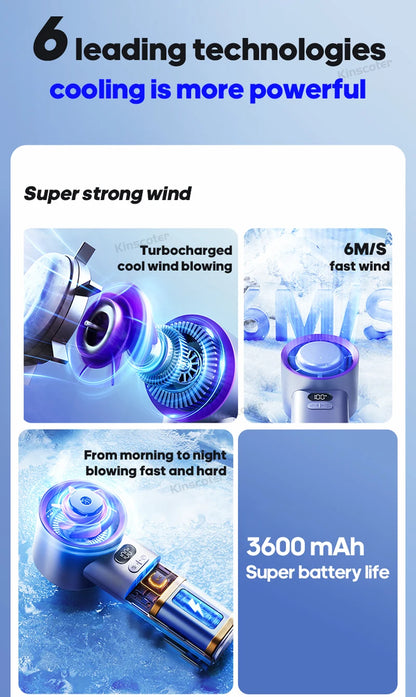 TurboBreeze Mini: ventilador personal que funciona con baterías y 100 velocidades de viento ajustables