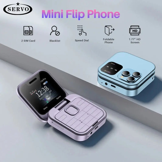 PocketFlip Pro: SERVO I16 Mini telefone GSM dobrável com Dual SIM